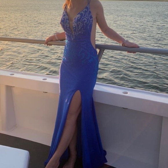 Royal Blue Amarra Prom Dress - Picture 4 of 4